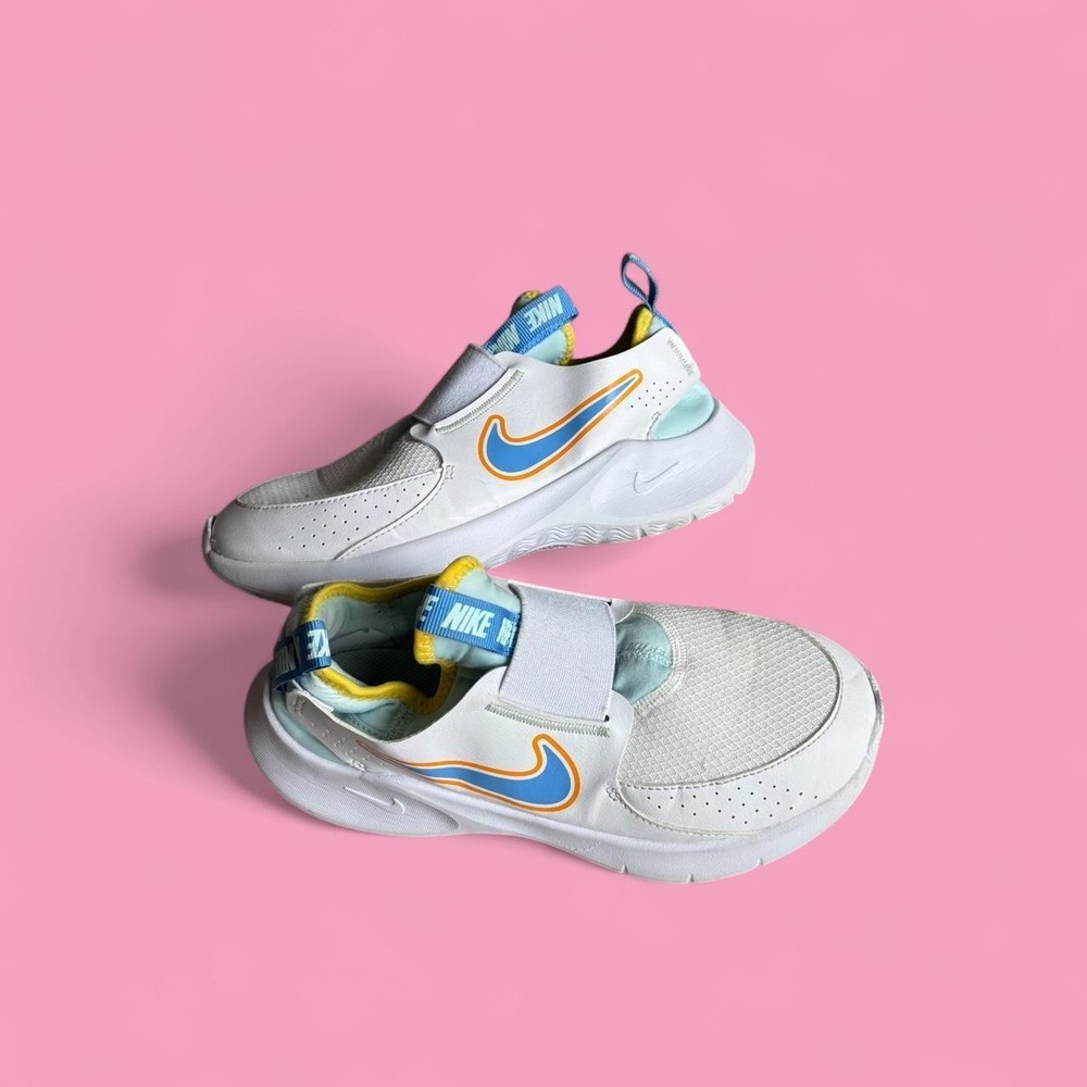 White Nike Flex Runner 3 Kids Slip On Sneakers